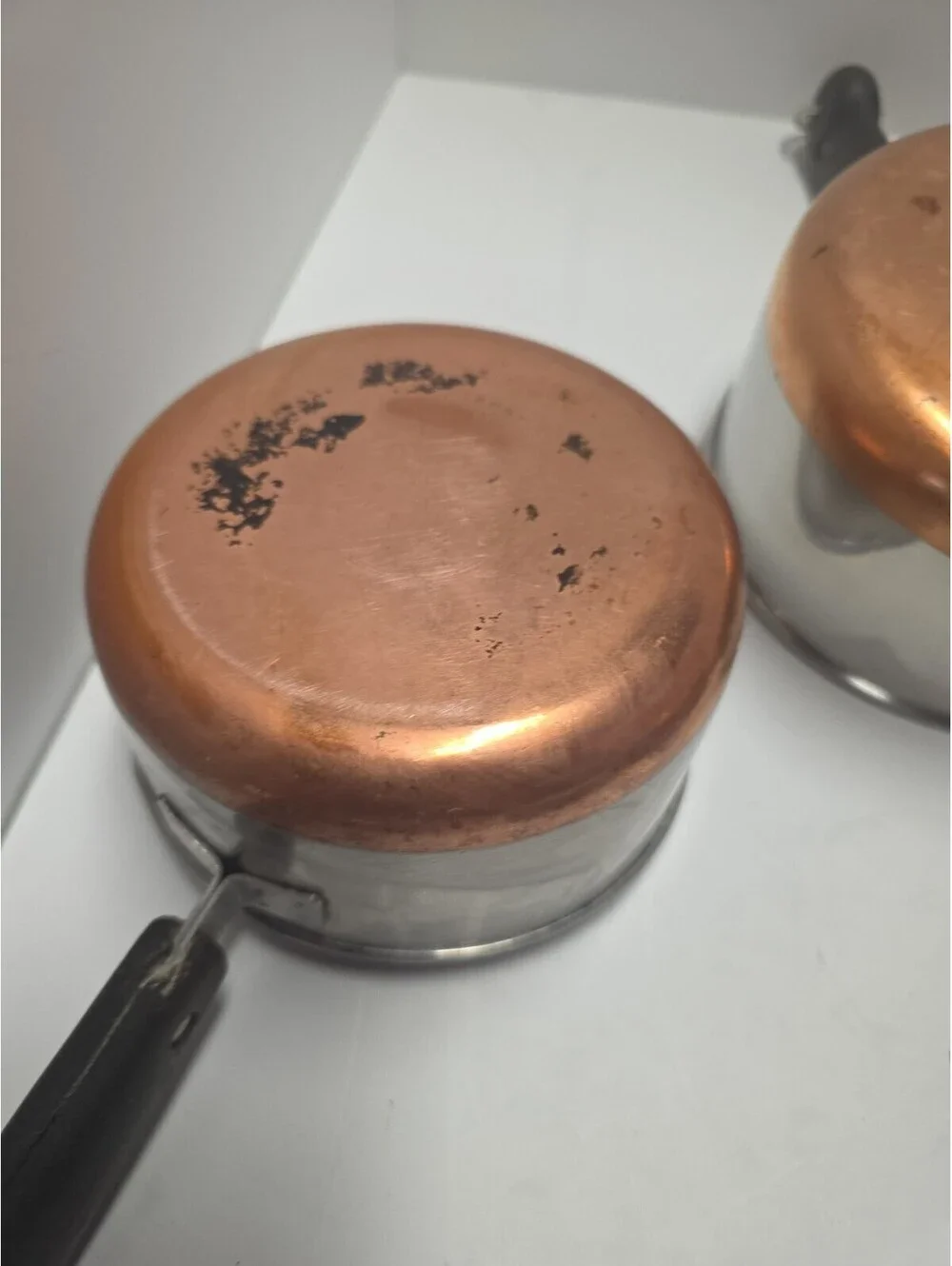 Vtg 1801 Revere Ware 3PCS Copper Bottom